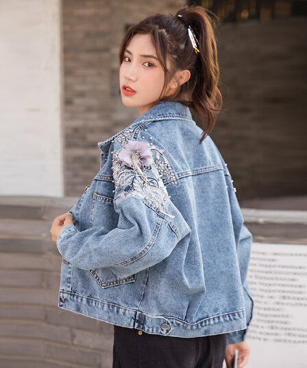 실사 데님 여성 코트 루즈핏 한국 스타일 2026 봄 가을 새로운 인터넷 유명인 쇼트 스타일 bf 다용도 맨위 학생복