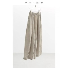 批发<b class='q'>文艺</b>范儿南瓜裤 松紧腰亚麻阔腿裤女夏季宽松长裤灯笼裤