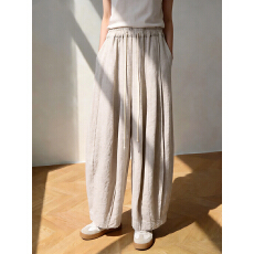 批发文艺范儿南瓜<b class='q'>裤</b> 松紧腰<b class='q'>亚麻</b><b class='q'>阔腿裤</b>女夏季宽松长<b class='q'>裤</b>灯笼<b class='q'>裤</b>