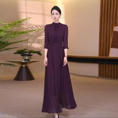 批发长袖<b class='q'>雪纺</b>2026春款<b class='q'>连衣裙</b>减龄显瘦气质收腰女装贵夫人洋气长裙