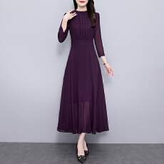 批发长袖雪纺2026春款连衣裙减龄显瘦气质收腰女装<b class='q'>贵</b><b class='q'>夫人</b>洋气长裙