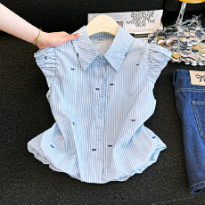 批发实拍2026夏季新款美式甜美减龄学院风设计感通勤百搭上衣