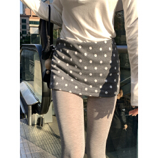 批发实拍实价~美式辣妹小众极简波点短裙<b class='q'>裤子</b>复古修身显瘦半身裙