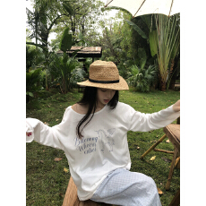 批发实拍实价~温柔小马印花斜肩长袖薄款罩<b class='q'>衫</b>+泡泡棉<b class='q'>格子</b>裤宽松阔腿裤