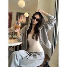 批发<b class='q'>实拍</b>实价~秋季连帽拉链卫衣开衫休闲裤懒人套装两件套