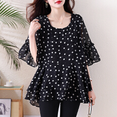 批发新款大码<b class='q'>女装</b>雪纺衫休闲时尚<b class='q'>胖</b>妹妹显瘦宽松韩版百搭上衣遮肉夏