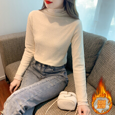 批发已出货加绒加厚半高领打底衫<b class='q'>女</b>秋冬气质修身显瘦内搭上衣洋气小衫