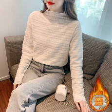 批发已出货加绒加厚蕾丝衫2026新款<b class='q'>女</b>装正肩修身立领内搭基础打底上衣