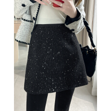 批发已出货2026春季新款亮片包臀短裙女气质通勤<b class='q'>百搭</b>小香风a字半身裙