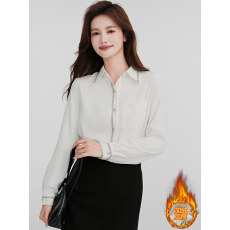 批发已出货加绒加厚时尚长袖<b class='q'>衬衫</b>气质百搭通勤休闲显瘦高级感<b class='q'>职业</b><b class='q'>衬衣</b>