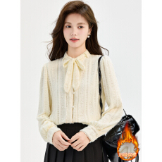 批发已出货加绒加厚长袖衬衫女秋冬<b class='q'>新款</b>宽松小众设计感内搭上衣打底衫