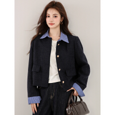 批发已出货小香风外套女<b class='q'>秋</b>冬季2025年新款穿搭超火短款韩系假两件上衣