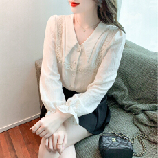 批发已出货2026春装法式<b class='q'>娃娃领</b>长袖雪纺衬衫女气质女士衬衣小衫上衣