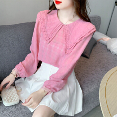 批发已出货2026春装新款法式娃娃领长袖<b class='q'>衬衫</b>减龄气质雪纺通勤小衫上衣