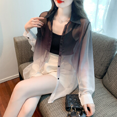 批发已出货2026<b class='q'>春</b>季新款韩版宽松防晒衣渐变衬衫防紫外线开衫薄外套女