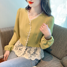 批发已出货2026春季新款<b class='q'>蕾丝</b>上衣女法式洋气衬衫显瘦设计感别致小衫