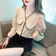 已出货2026春季新款小香风内搭打底衫设计感上衣蕾丝衫短外套开衫