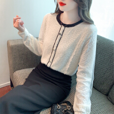 批发已出货2026春季新款通勤上衣圆领百搭显瘦职业装蕾丝衫<b class='q'>雪纺衫</b>衬衫