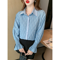 批发已出货2026春季新款法式温柔荷叶边灯笼袖衬衫女百搭上衣职业装