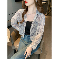 批发已出货2026春季新款碎花衬衫短款<b class='q'>防晒衣</b>外套雪纺衫上衣通勤开衫