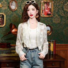 批发已出货2026碎花雪纺衬衫防晒衣女装<b class='q'>夏季</b>长袖薄款开衫上衣短款<b class='q'>外套</b>