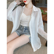 批发已出货2026夏季新款微透防晒衬<b class='q'>衫</b>女宽松开<b class='q'>衫</b>长袖<b class='q'>空调</b>外套薄款上衣