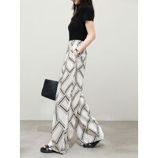 批发已出货2026夏季新款天丝<b class='q'>亚麻</b>阔腿<b class='q'>裤</b><b class='q'>老钱风</b>松弛感度假直筒印花<b class='q'>裤</b>子