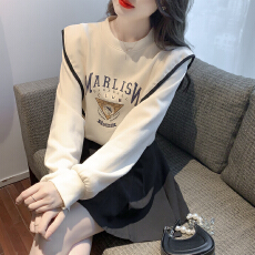 批发已出货2026秋季新款印花圆领卫衣女士时尚百搭长袖上衣小衫外套