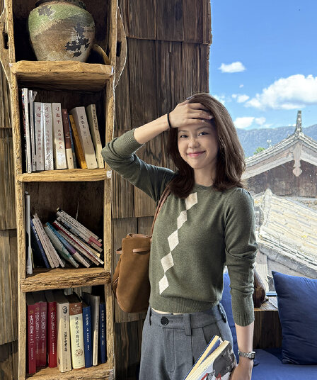 tuuuh 그림 그림책 링 그리드 자카드 니트 스웨터 여성 가을 레트로 라운드 넥 몸매 가꾸기 인사이드 가져 가라. 스웨터 맨위