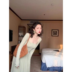 批发酒午自制法式复古春夏薄款亲肤小开衫修身气质短款<b class='q'>长袖</b>针织上衣女