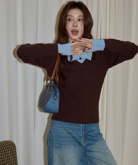 시끄러운 홈 가을 겨울 브라운 긍정적 인 어깨 인사이드 가져 가라. 몸매 가꾸기 풀오버 스웨터 여자 POLO 칼라 만나는 니트 스웨터 긴팔 맨위