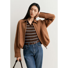 批发【<b class='q'>通勤</b>岚调】秦岚同款修身显瘦POLO条纹百搭毛衫26秋季新款