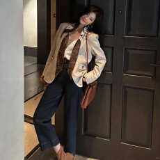 批发韩国东大门秋季新款小香风洋气百搭显瘦时尚休闲修身气质西装外套