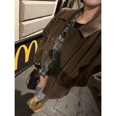 批发复古时髦圆领拉链外套今年流行秋季新款小众复古休闲<b class='q'>通勤</b>夹克上衣