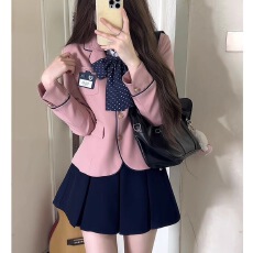 批发2025<b class='q'>春</b>季新款JK制服学院风短款西装外套百褶裙套装女