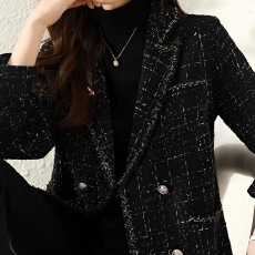 批发夹棉加厚高级感小香风外套秋季2025新款<b class='q'>女装</b>粗花呢<b class='q'>西装</b>外套女风衣