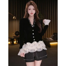 批发法式高级重工钉珠立体花朵拼接花边长袖<b class='q'>衬衫</b>女2025秋季新款上衣潮