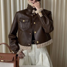 批发小众复古港风chic小香皮毛一体羊羔绒毛毛外套2025年春装女新款