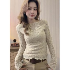 批发蕾丝打底衫女2025冬季新款洋气<b class='q'>长袖</b>内搭高级感独特漂亮<b class='q'>上衣</b>潮