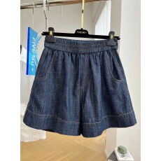 批发<b class='q'>松紧腰</b>休闲牛仔短裤女夏季薄款宽松高腰A字阔腿裤热裤潮