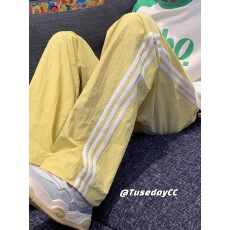 批发美式高街三条杠辣妹休闲<b class='q'>裤</b>女潮流直筒阔腿宽松显瘦高腰白色运动<b class='q'>裤</b>