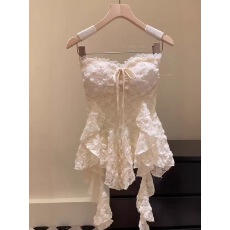 批发韩系性感<b class='q'>蕾丝</b>拼接抹胸背心女夏季新款重工设计感钩花<b class='q'>裹</b><b class='q'>胸</b>外穿上衣