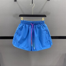 批发<b class='q'>糖果</b>色抽绳<b class='q'>阔腿裤</b>女夏季薄款松紧腰显瘦简约跑步运动A字速干短<b class='q'>裤</b>