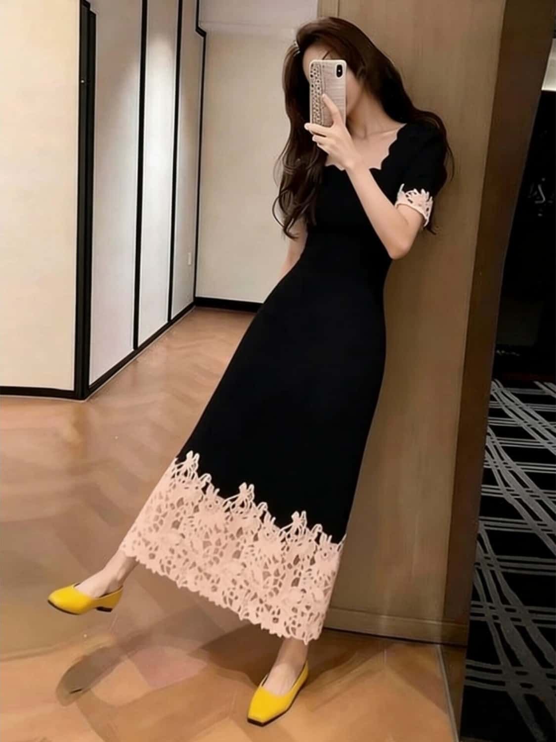 2026 여름 새로운 미니멀리즘 한 부서 부드러운 품격 유럽 상품 트렌드 고급 패션 몸매 가꾸기 슬림해 보이는 드레스