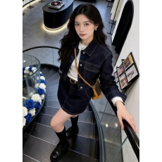 批发韩系chic套装气质高级感巨好看复古蓝色牛仔外套短裙两件套2026春