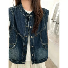 批发超好看时尚牛仔马甲女时髦洋气2026春夏新款百搭坎肩背心外套上衣