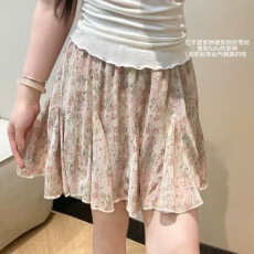 批发<b class='q'>甜美</b>显瘦小众设计感百搭短裙夏季温柔风高腰气质简约通勤半身裙女