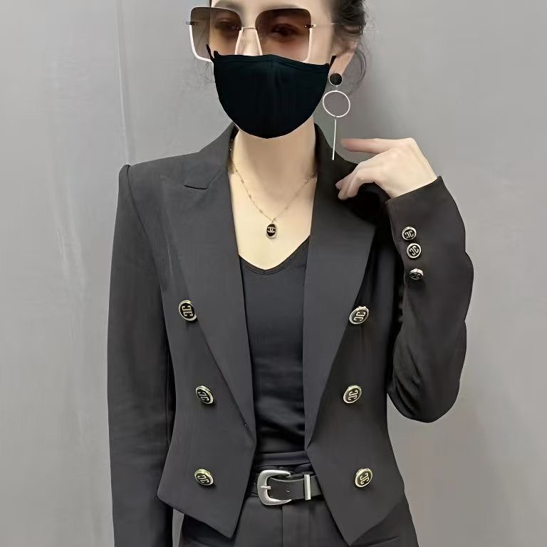 春秋新款小众设计开衫西装上衣小...