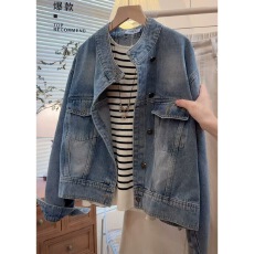 批发韩版减龄复古立领牛仔夹克外套女春<b class='q'>夏</b>秋新款百搭宽松休闲显瘦上衣