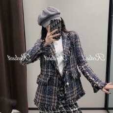 批发西装女2026春秋新款加厚修身粗花呢小香风中<b class='q'>长款</b>外套女